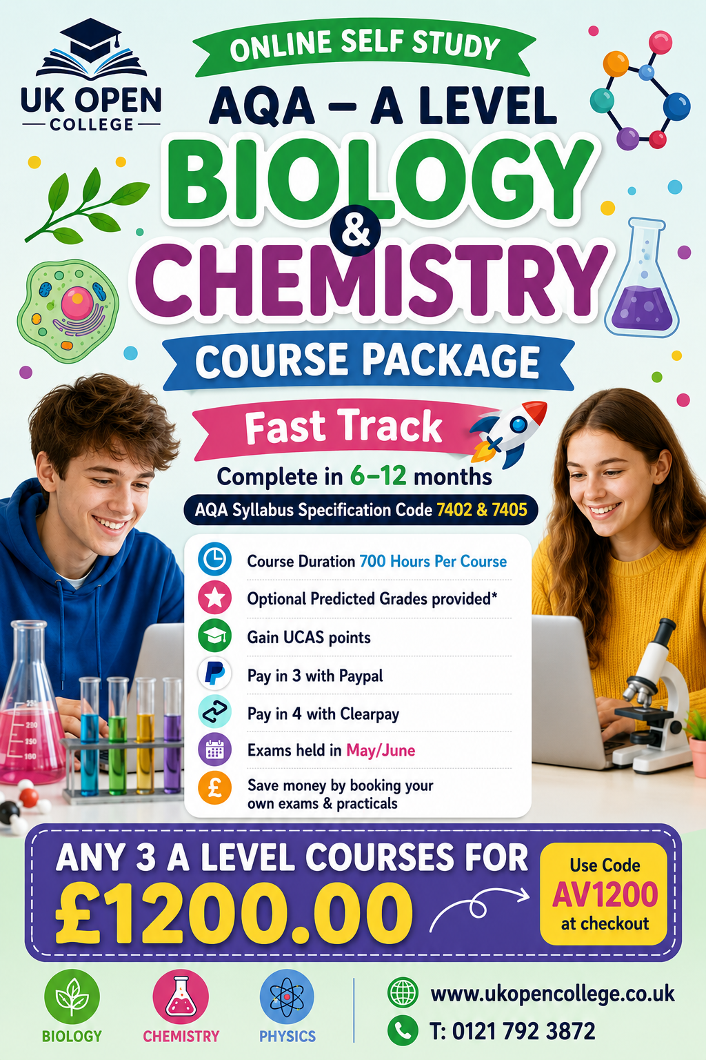 Biology & Chemistry Course | A-Level (Fast Track)