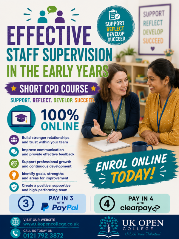 Effective Staff Supervision in the Early Years Course