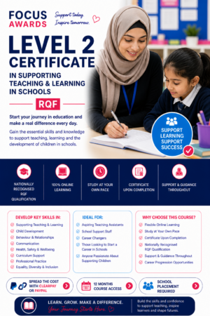 Focus Awards Level 2 Certificate in Supporting Teaching & Learning