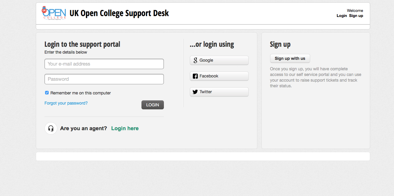 UK Open College Support Desk 