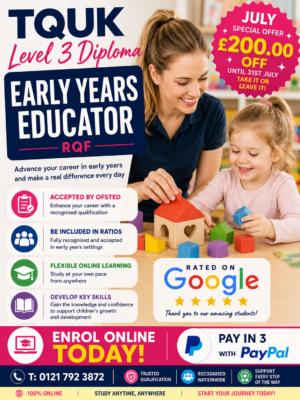 TQUK L3 Dip Early Years Educator