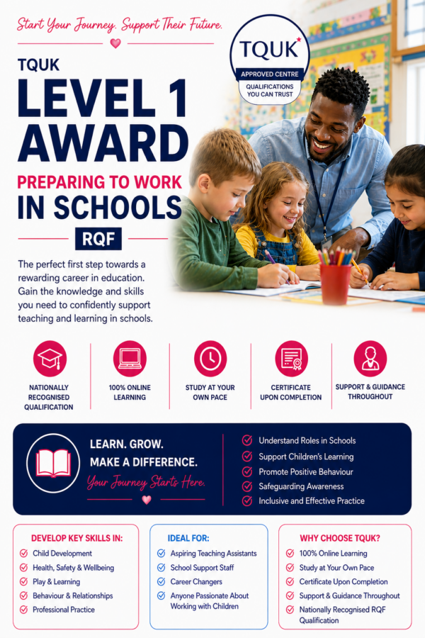 TQUK L1 Award in Preparing to Work in Schools