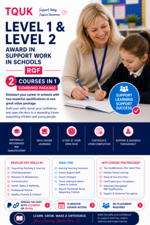 TQUK L1 & L2 Support work in schools package