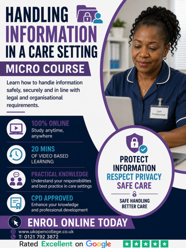 Handling informaton in a care setting micro course