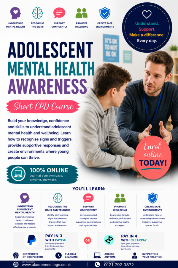 Adolescent Mental Health Awareness CPD