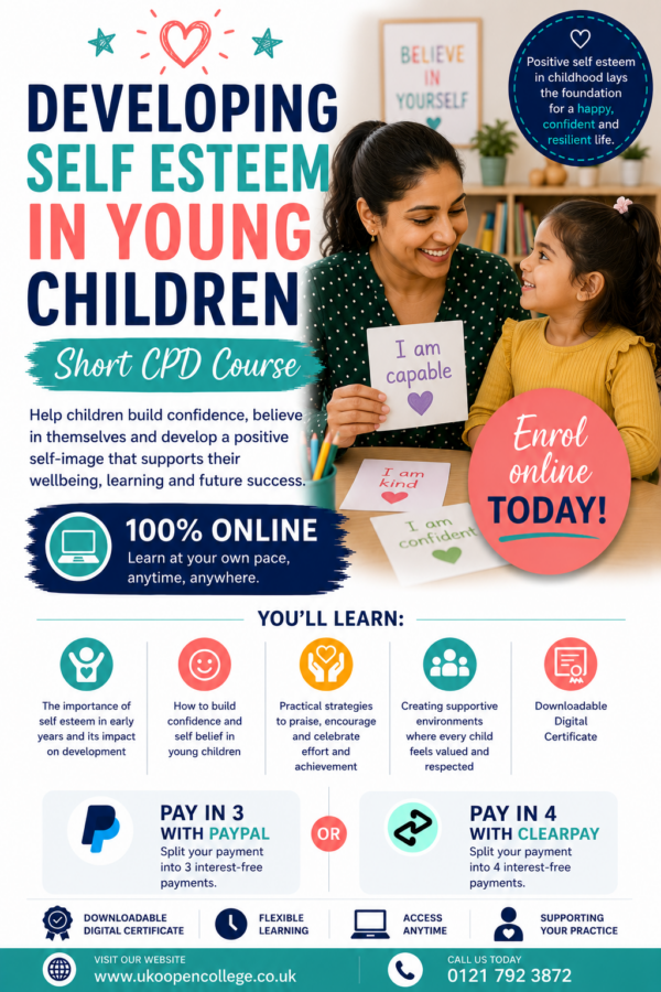 Developing Self Esteem in Young Children CPD